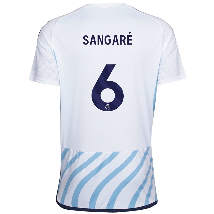 Niño Fútbol Camiseta Ibrahim Sangaré #6 Blanco Azul 2ª Equipación 2023/24 Perú