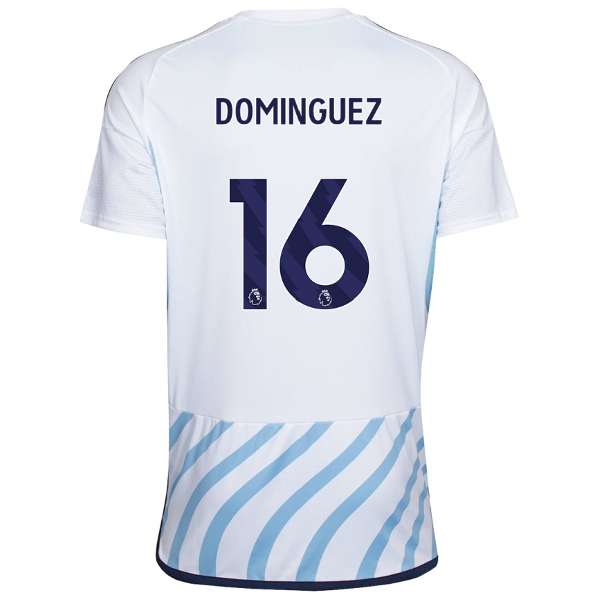 Niño Fútbol Camiseta Nicolás Domínguez #16 Blanco Azul 2ª Equipación 2023/24 Perú