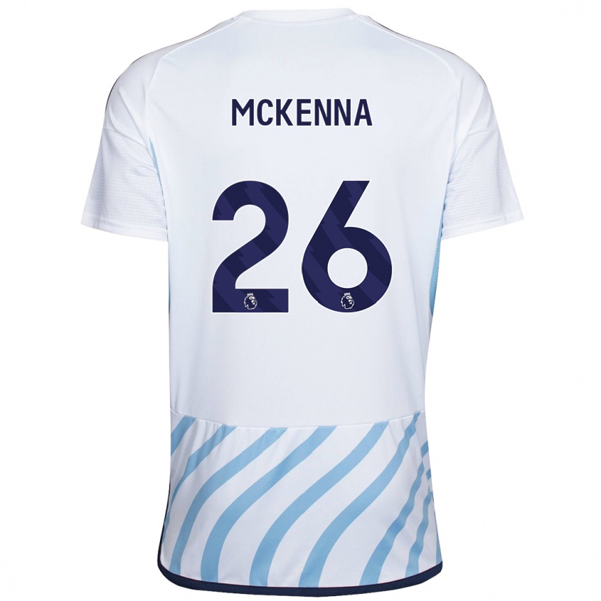 Niño Fútbol Camiseta Scott Mckenna #26 Blanco Azul 2ª Equipación 2023/24 Perú