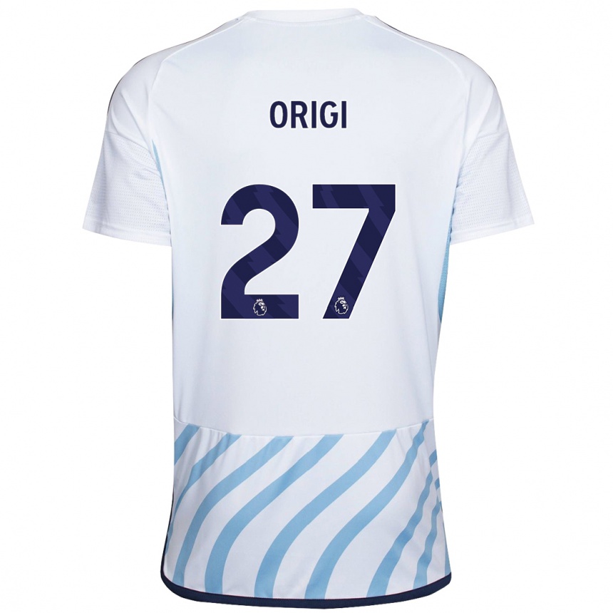 Niño Fútbol Camiseta Divock Origi #27 Blanco Azul 2ª Equipación 2023/24 Perú