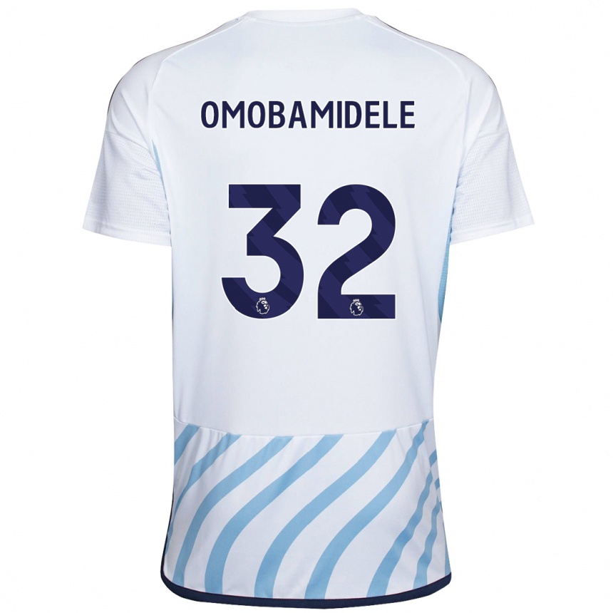 Niño Fútbol Camiseta Andrew Omobamidele #32 Blanco Azul 2ª Equipación 2023/24 Perú