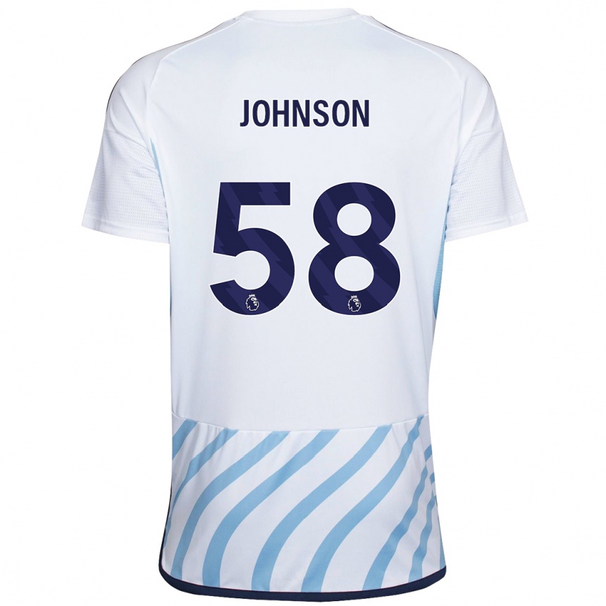 Niño Fútbol Camiseta Pharrell Johnson #58 Blanco Azul 2ª Equipación 2023/24 Perú