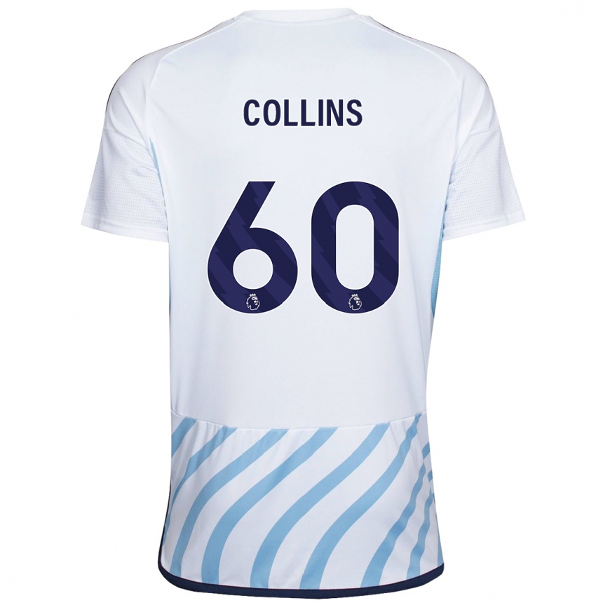 Niño Fútbol Camiseta Sam Collins #60 Blanco Azul 2ª Equipación 2023/24 Perú