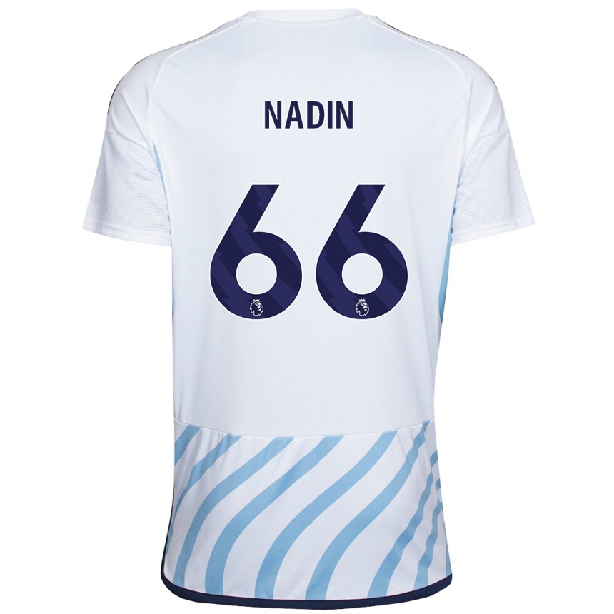 Niño Fútbol Camiseta Jack Nadin #66 Blanco Azul 2ª Equipación 2023/24 Perú