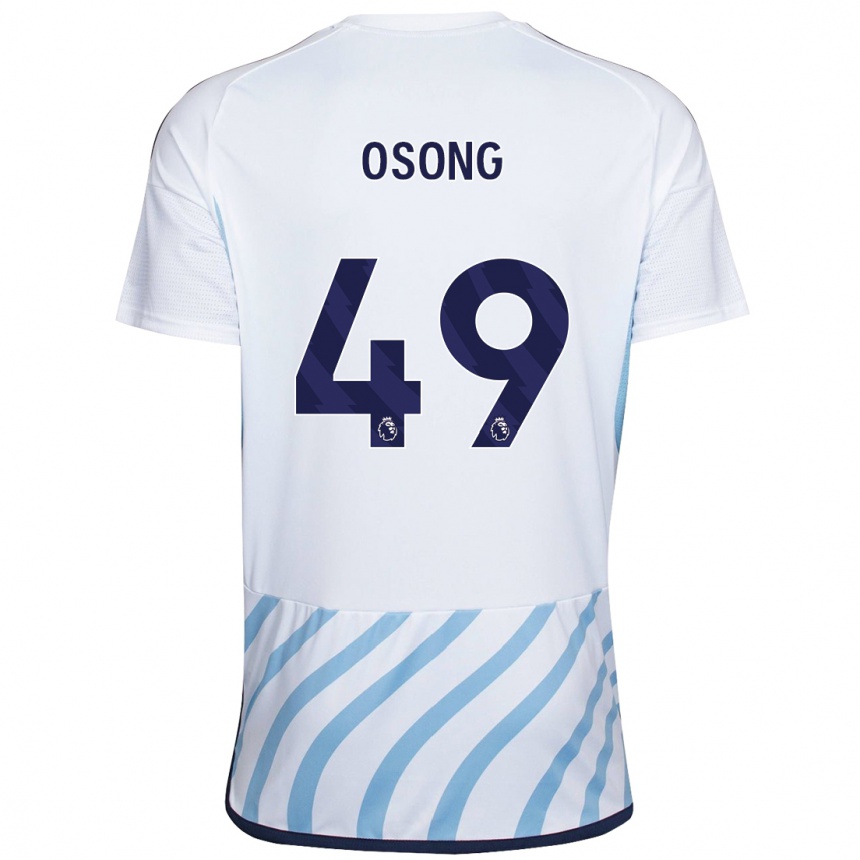 Niño Fútbol Camiseta Detlef Esapa Osong #49 Blanco Azul 2ª Equipación 2023/24 Perú