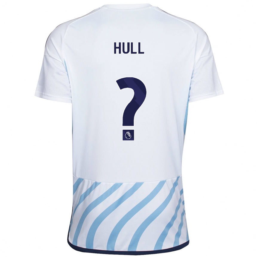 Niño Fútbol Camiseta Ethan Hull #0 Blanco Azul 2ª Equipación 2023/24 Perú