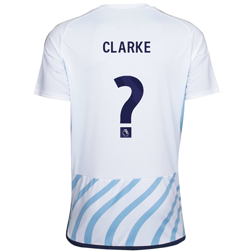 Niño Fútbol Camiseta Kristian Clarke #0 Blanco Azul 2ª Equipación 2023/24 Perú