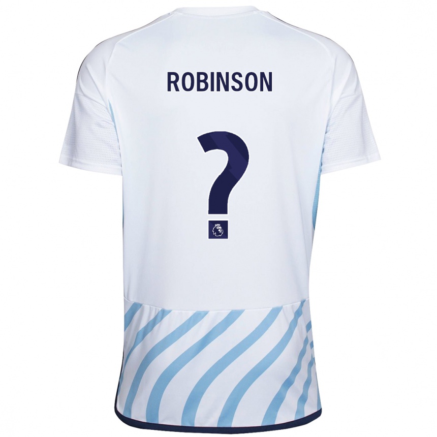 Niño Fútbol Camiseta Amarn Robinson #0 Blanco Azul 2ª Equipación 2023/24 Perú