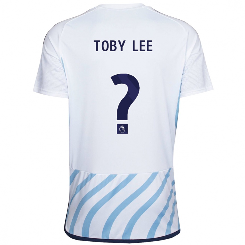 Niño Fútbol Camiseta Toby Lee #0 Blanco Azul 2ª Equipación 2023/24 Perú