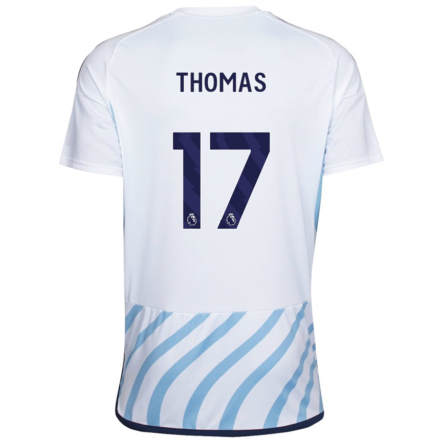 Niño Fútbol Camiseta Freya Thomas #17 Blanco Azul 2ª Equipación 2023/24 Perú