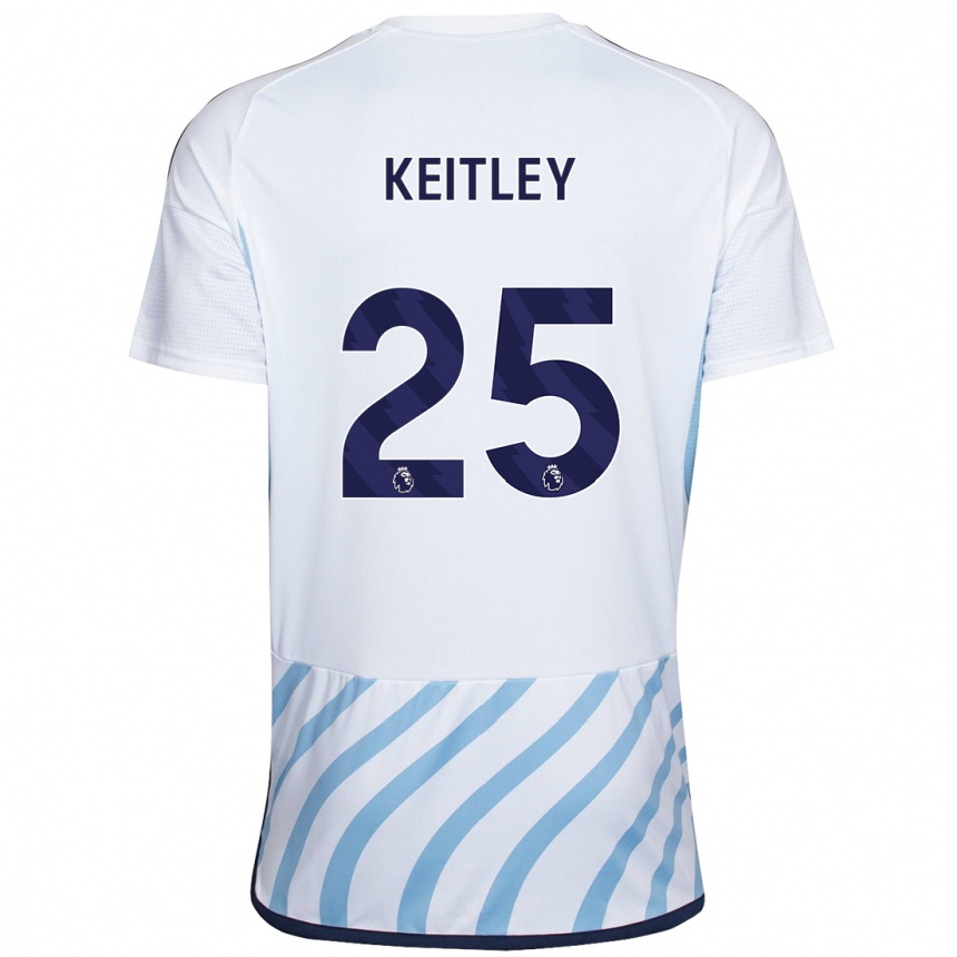 Niño Fútbol Camiseta Alice Keitley #25 Blanco Azul 2ª Equipación 2023/24 Perú