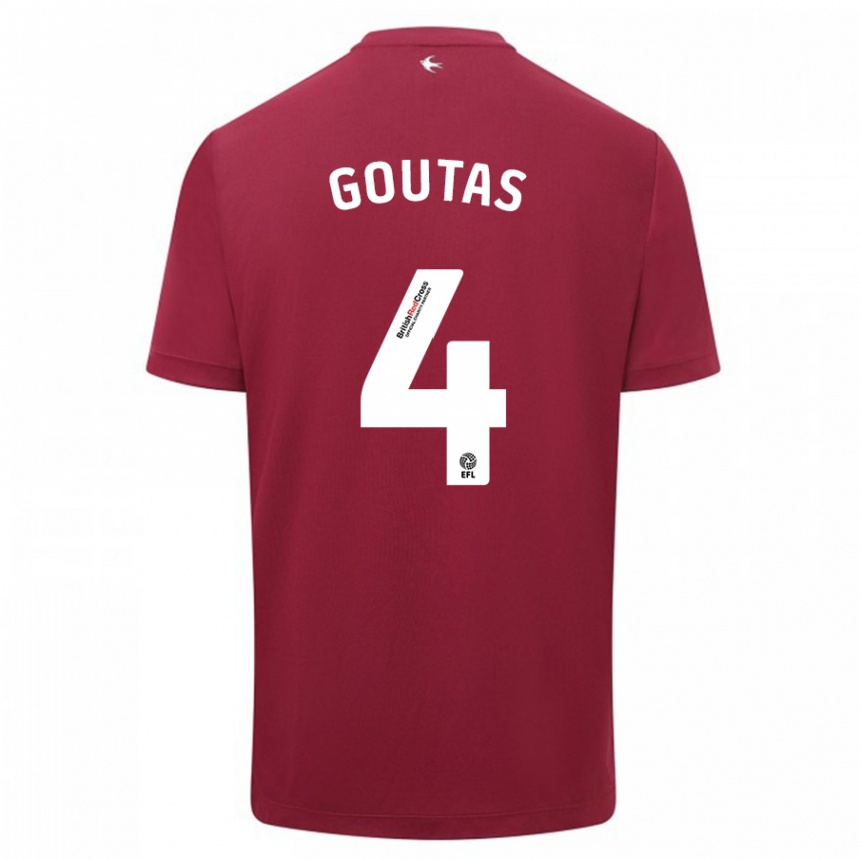 Niño Fútbol Camiseta Dimitrios Goutas #4 Rojo 2ª Equipación 2023/24 Perú