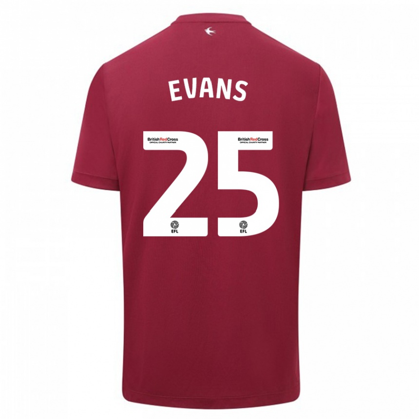 Niño Fútbol Camiseta Kieron Evans #25 Rojo 2ª Equipación 2023/24 Perú