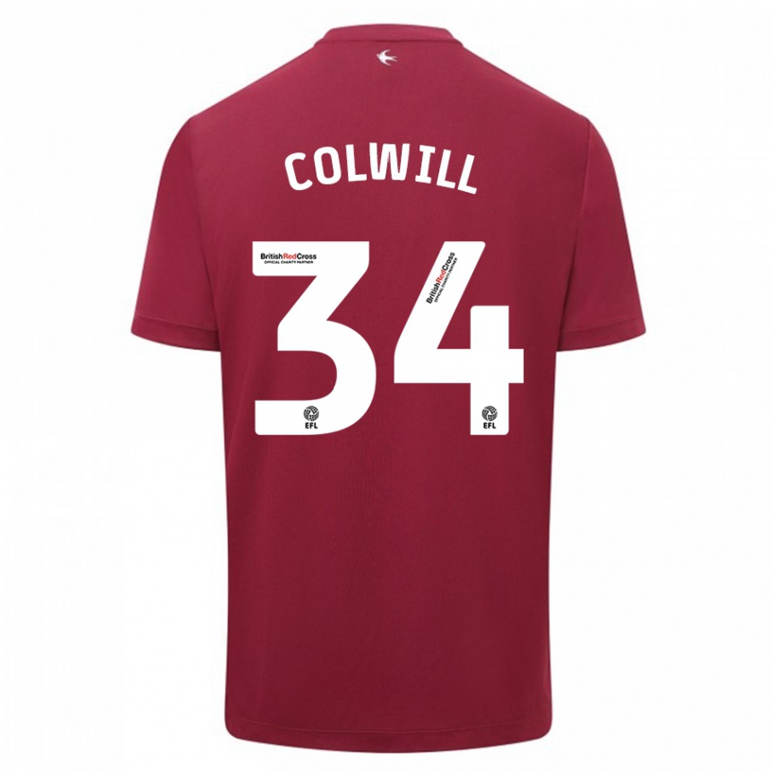 Niño Fútbol Camiseta Joel Colwill #34 Rojo 2ª Equipación 2023/24 Perú