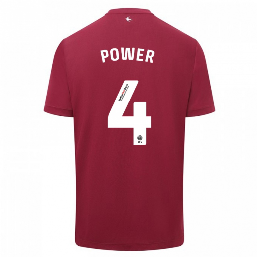 Niño Fútbol Camiseta Hannah Power #4 Rojo 2ª Equipación 2023/24 Perú