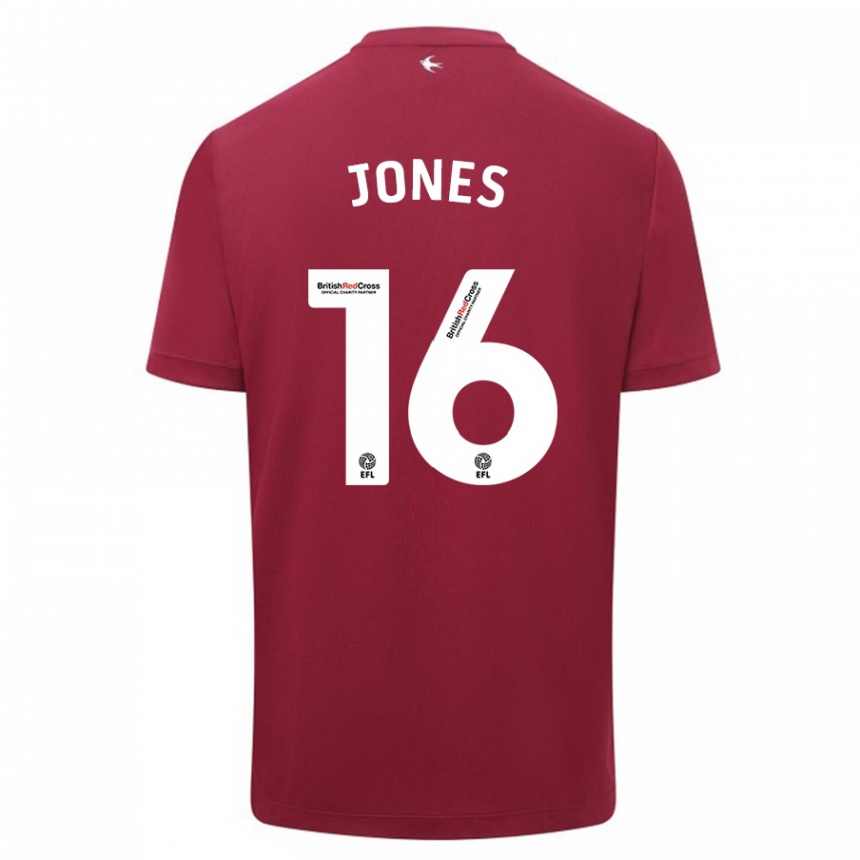 Niño Fútbol Camiseta Ellie Jones #16 Rojo 2ª Equipación 2023/24 Perú