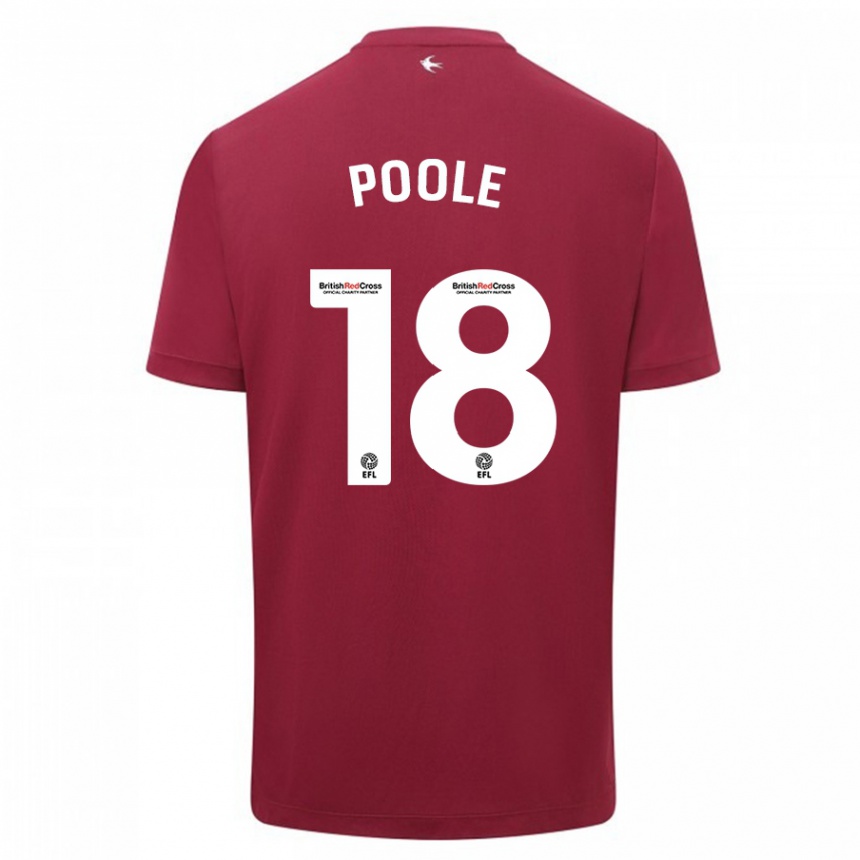 Niño Fútbol Camiseta Phoebie Poole #18 Rojo 2ª Equipación 2023/24 Perú