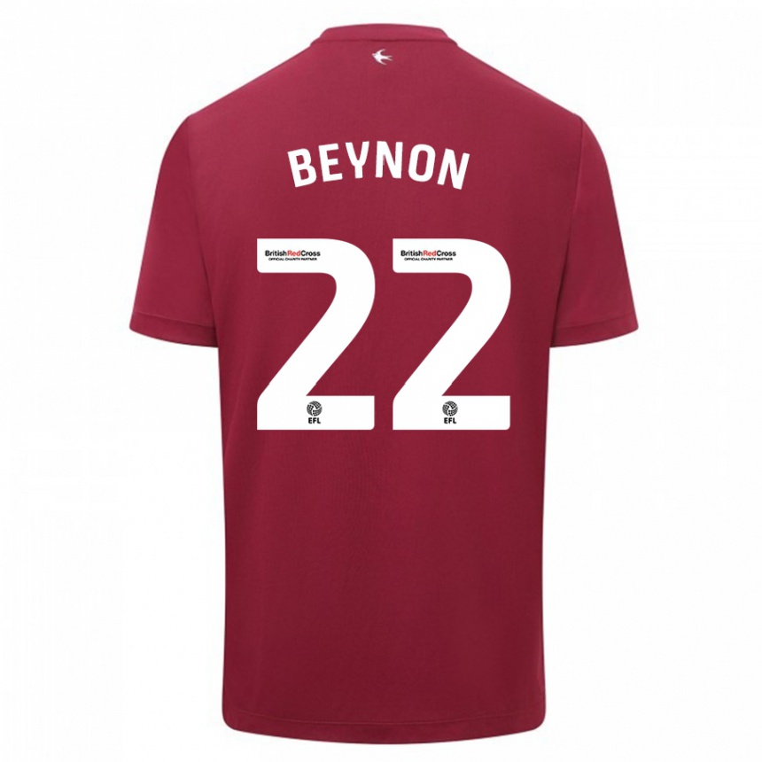 Niño Fútbol Camiseta Emma Beynon #22 Rojo 2ª Equipación 2023/24 Perú