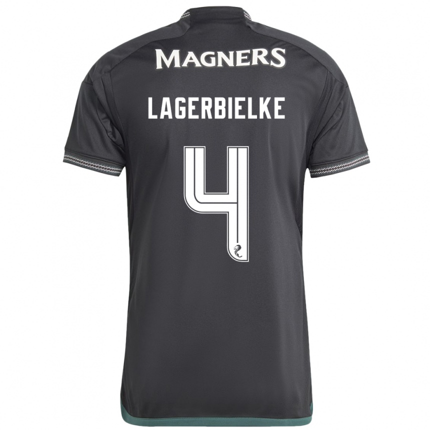 Niño Fútbol Camiseta Gustaf Lagerbielke #4 Negro 2ª Equipación 2023/24 Perú