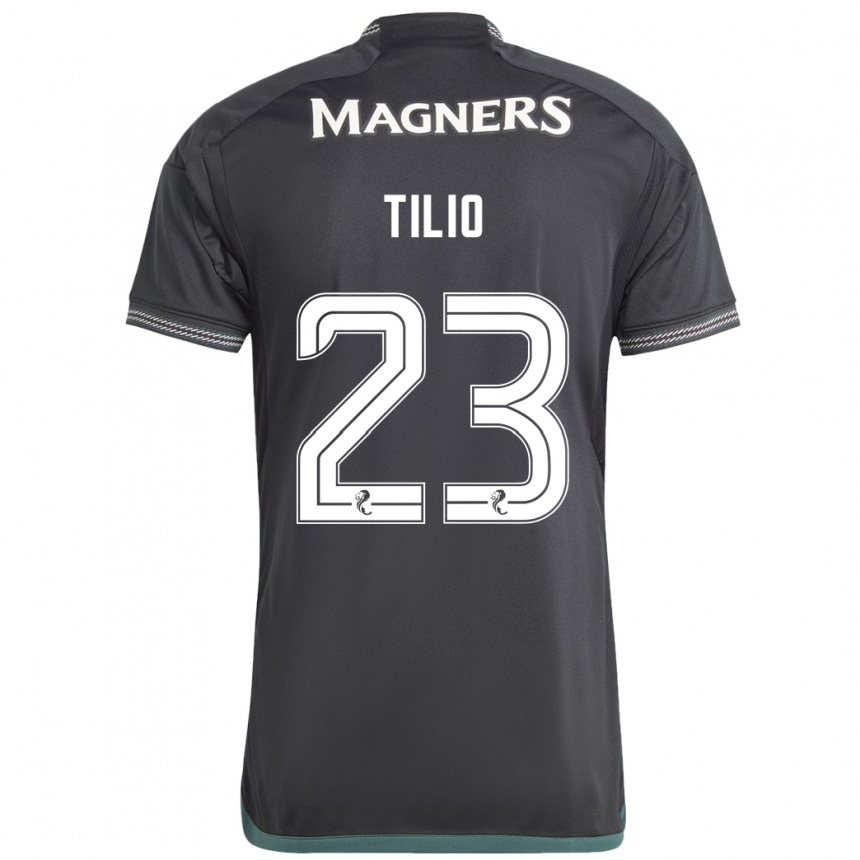 Niño Fútbol Camiseta Marco Tilio #23 Negro 2ª Equipación 2023/24 Perú