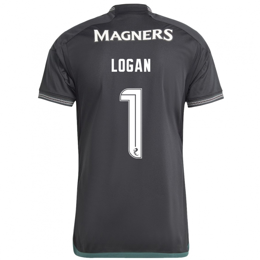 Niño Fútbol Camiseta Chloe Logan #1 Negro 2ª Equipación 2023/24 Perú