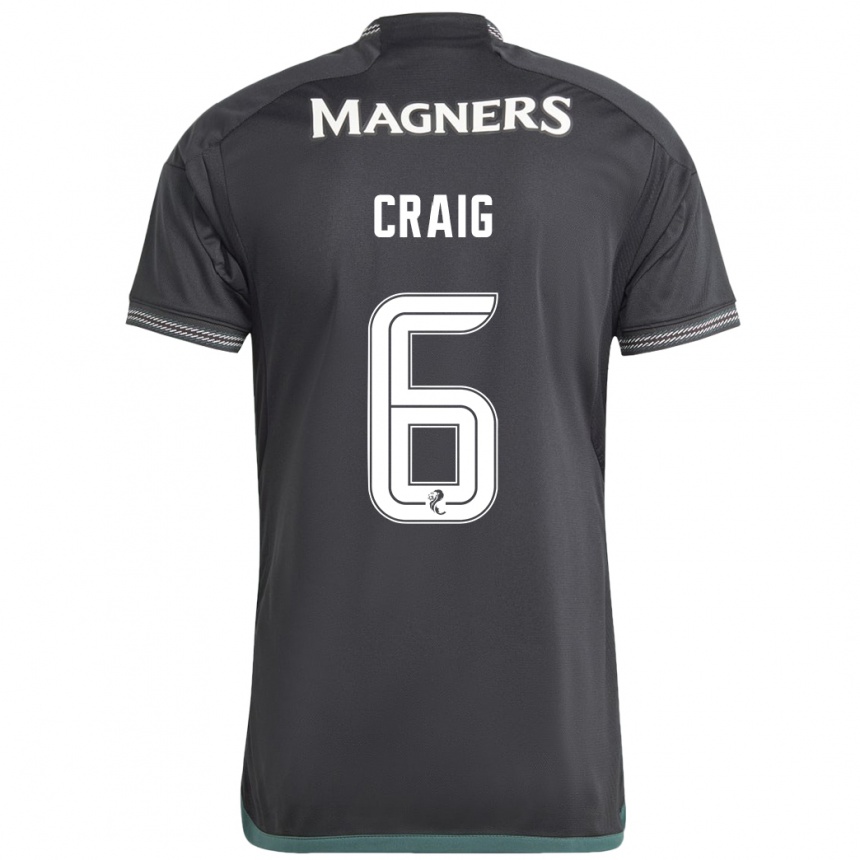 Niño Fútbol Camiseta Chloe Craig #6 Negro 2ª Equipación 2023/24 Perú