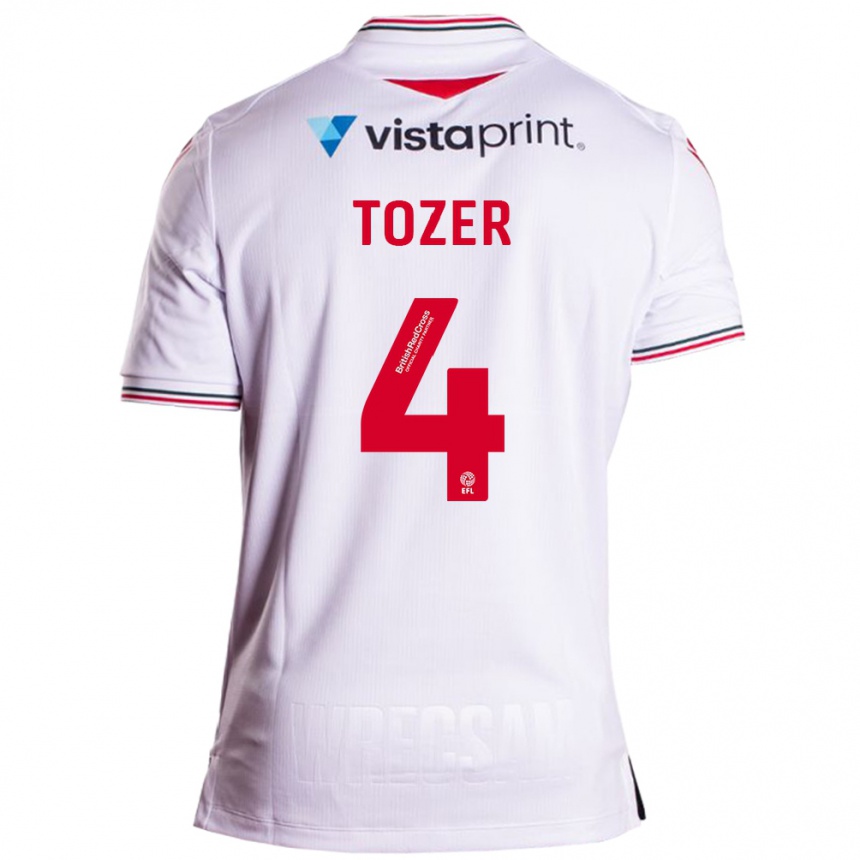 Niño Fútbol Camiseta Ben Tozer #4 Blanco 2ª Equipación 2023/24 Perú