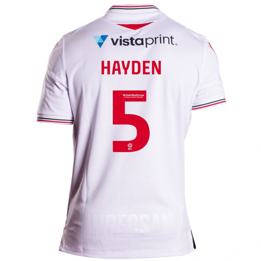 Niño Fútbol Camiseta Aaron Hayden #5 Blanco 2ª Equipación 2023/24 Perú