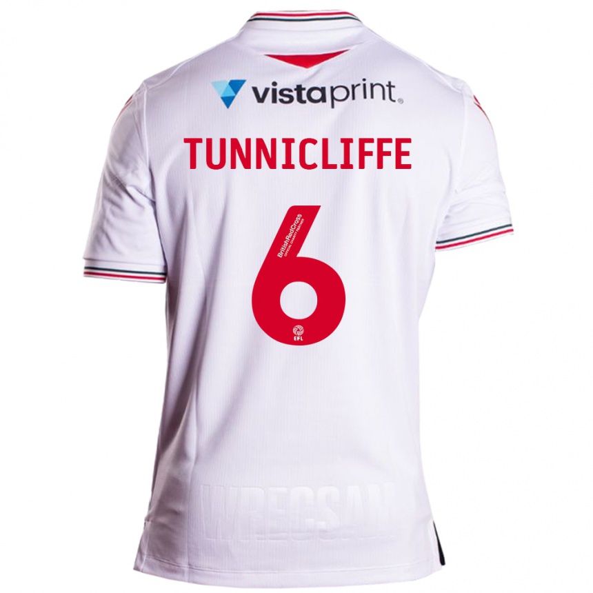 Niño Fútbol Camiseta Jordan Tunnicliffe #6 Blanco 2ª Equipación 2023/24 Perú