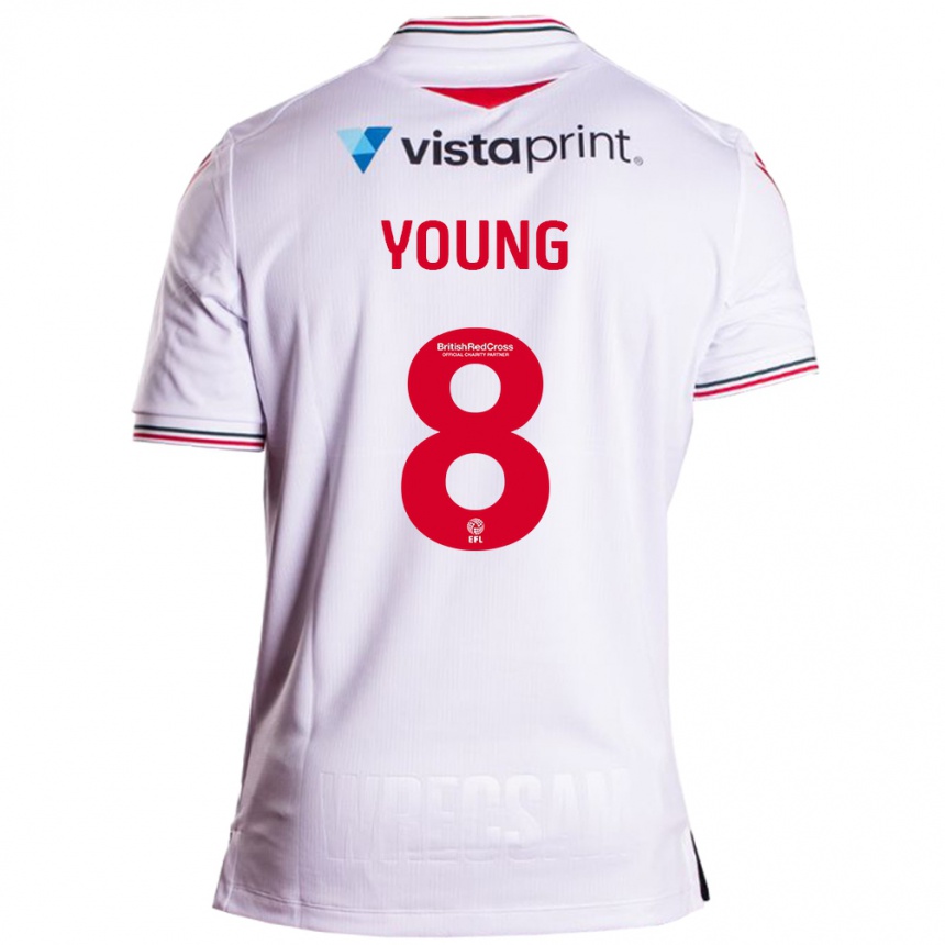 Niño Fútbol Camiseta Luke Young #8 Blanco 2ª Equipación 2023/24 Perú