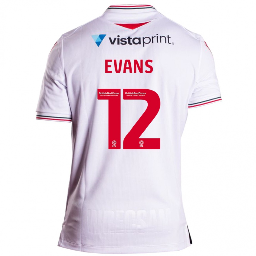 Niño Fútbol Camiseta George Evans #12 Blanco 2ª Equipación 2023/24 Perú