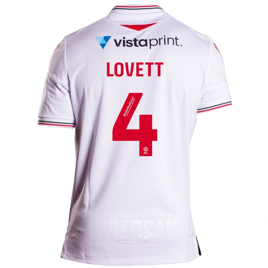 Niño Fútbol Camiseta Erin Lovett #4 Blanco 2ª Equipación 2023/24 Perú