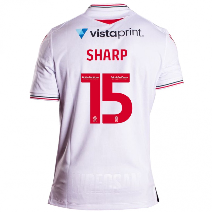 Niño Fútbol Camiseta Katie Sharp #15 Blanco 2ª Equipación 2023/24 Perú