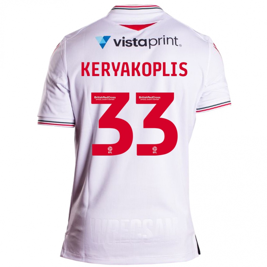 Niño Fútbol Camiseta Hannah Keryakoplis #33 Blanco 2ª Equipación 2023/24 Perú