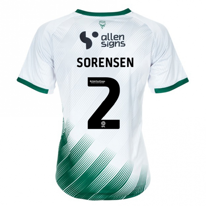 Niño Fútbol Camiseta Lasse Sörensen #2 Blanco 2ª Equipación 2023/24 Perú