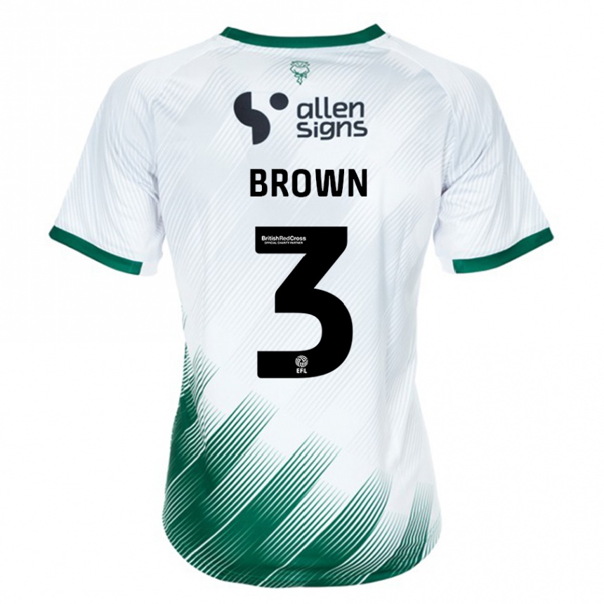 Niño Fútbol Camiseta Jaden Brown #3 Blanco 2ª Equipación 2023/24 Perú