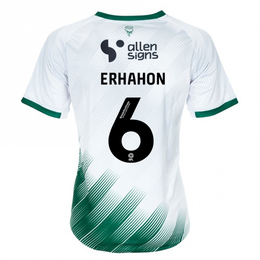 Niño Fútbol Camiseta Ethan Erhahon #6 Blanco 2ª Equipación 2023/24 Perú