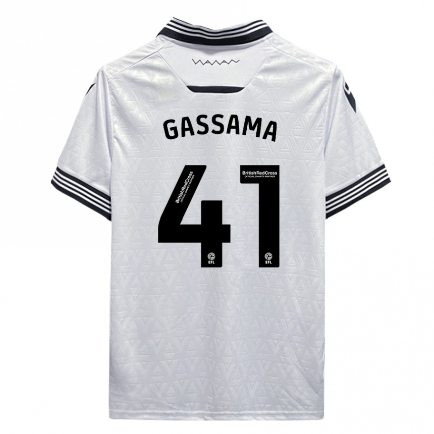 Niño Fútbol Camiseta Djeidi Gassama #41 Blanco 2ª Equipación 2023/24 Perú