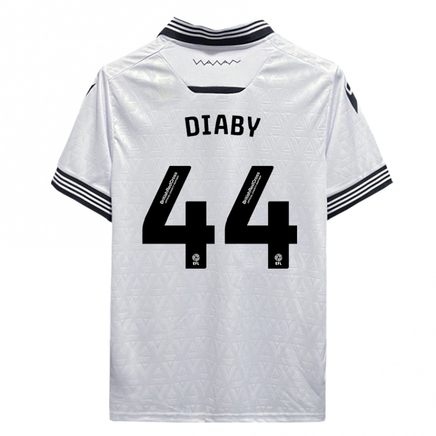 Niño Fútbol Camiseta Momo Diaby #44 Blanco 2ª Equipación 2023/24 Perú