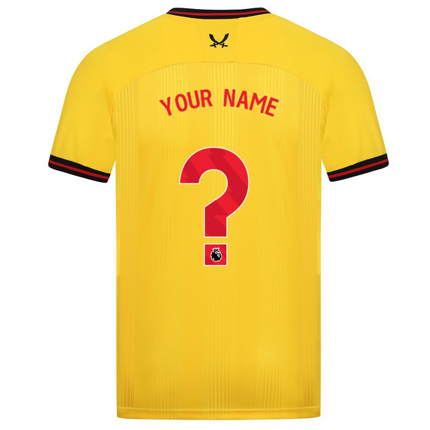 Niño Fútbol Camiseta Su Nombre #0 Amarillo 2ª Equipación 2023/24 Perú