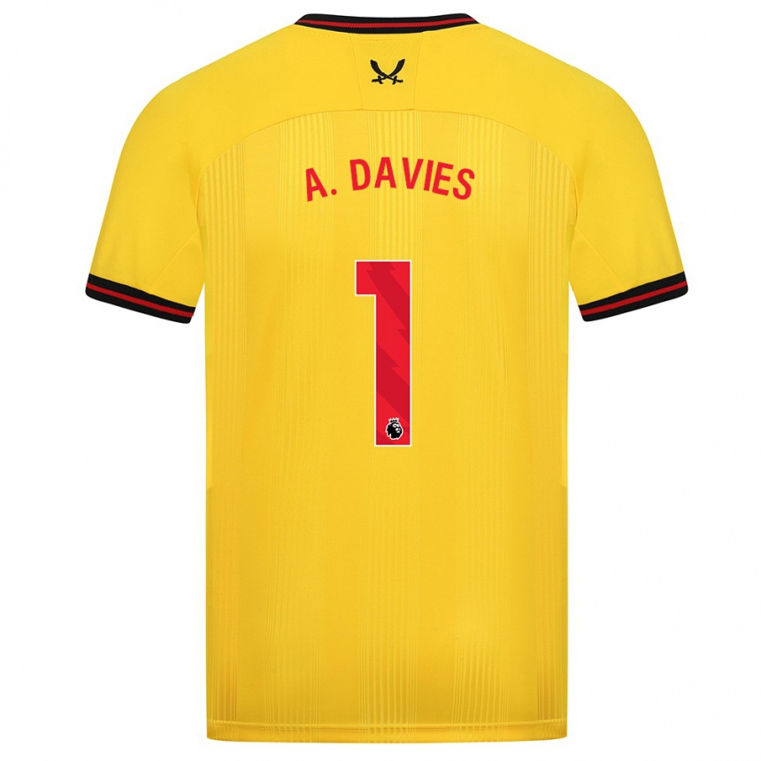 Niño Fútbol Camiseta Adam Davies #1 Amarillo 2ª Equipación 2023/24 Perú