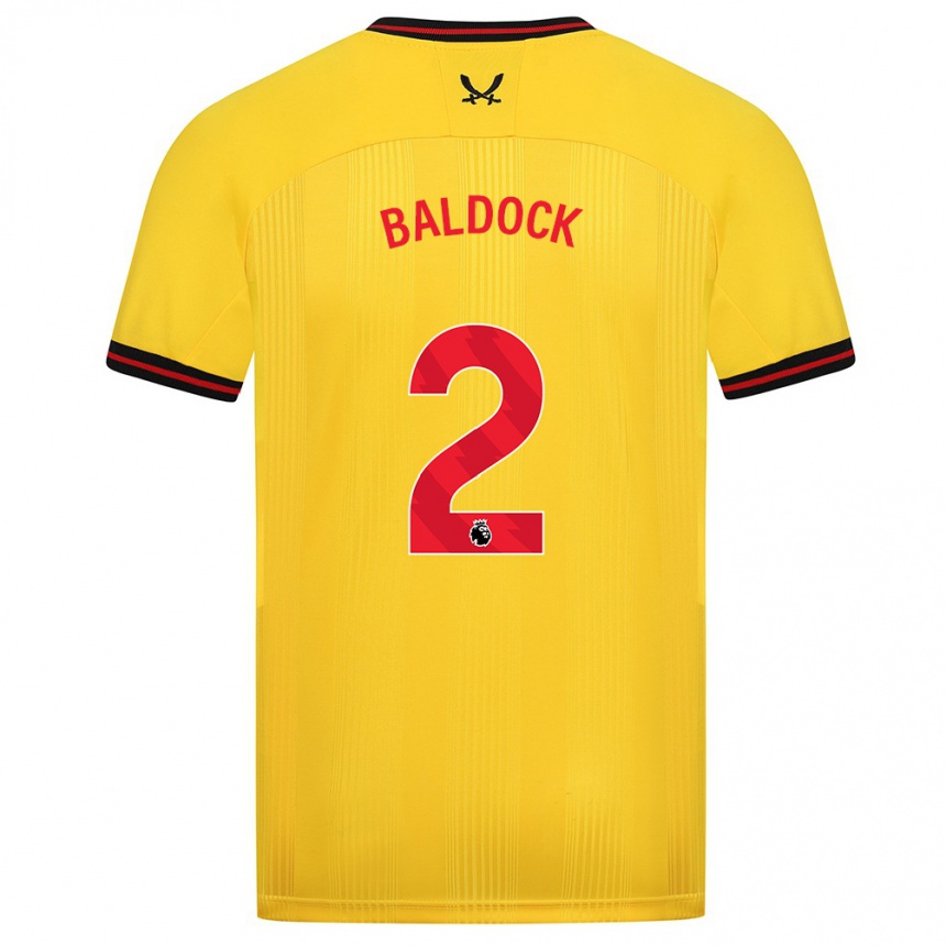 Niño Fútbol Camiseta George Baldock #2 Amarillo 2ª Equipación 2023/24 Perú