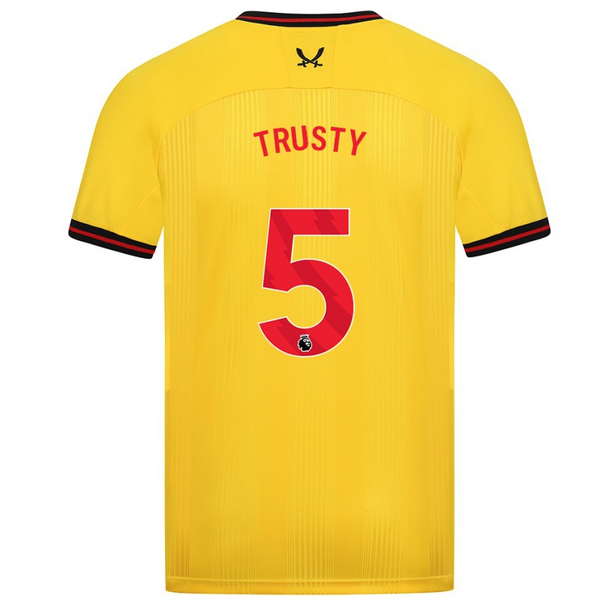 Niño Fútbol Camiseta Auston Trusty #5 Amarillo 2ª Equipación 2023/24 Perú