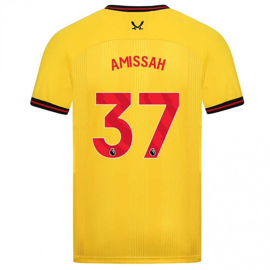 Niño Fútbol Camiseta Jordan Amissah #37 Amarillo 2ª Equipación 2023/24 Perú