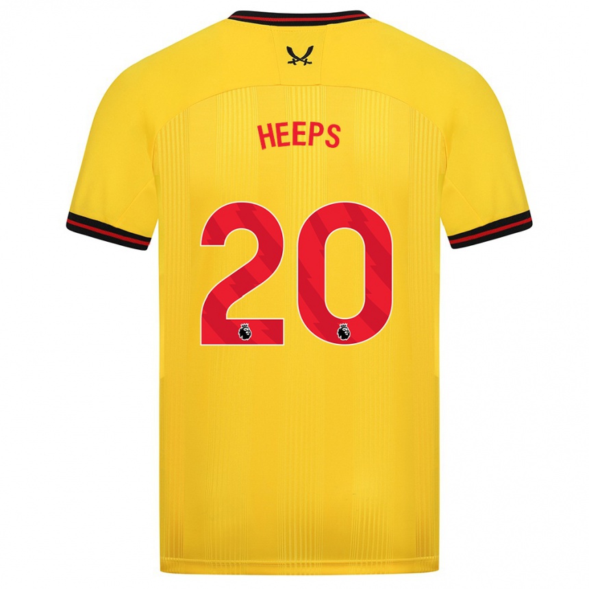 Niño Fútbol Camiseta Eleanor Heeps #20 Amarillo 2ª Equipación 2023/24 Perú