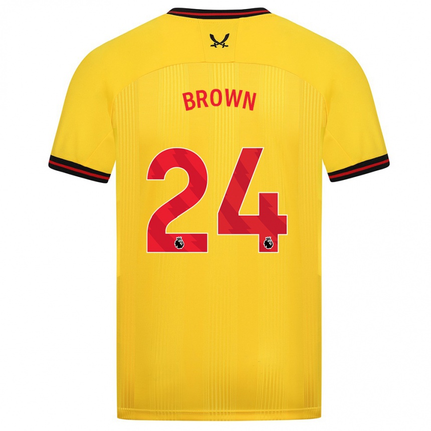 Niño Fútbol Camiseta Rachel Brown #24 Amarillo 2ª Equipación 2023/24 Perú