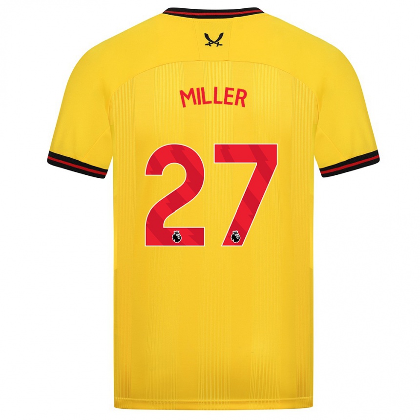 Niño Fútbol Camiseta Lara Miller #27 Amarillo 2ª Equipación 2023/24 Perú