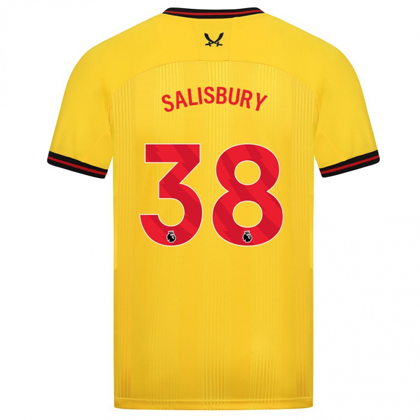 Niño Fútbol Camiseta Chloe Salisbury #38 Amarillo 2ª Equipación 2023/24 Perú