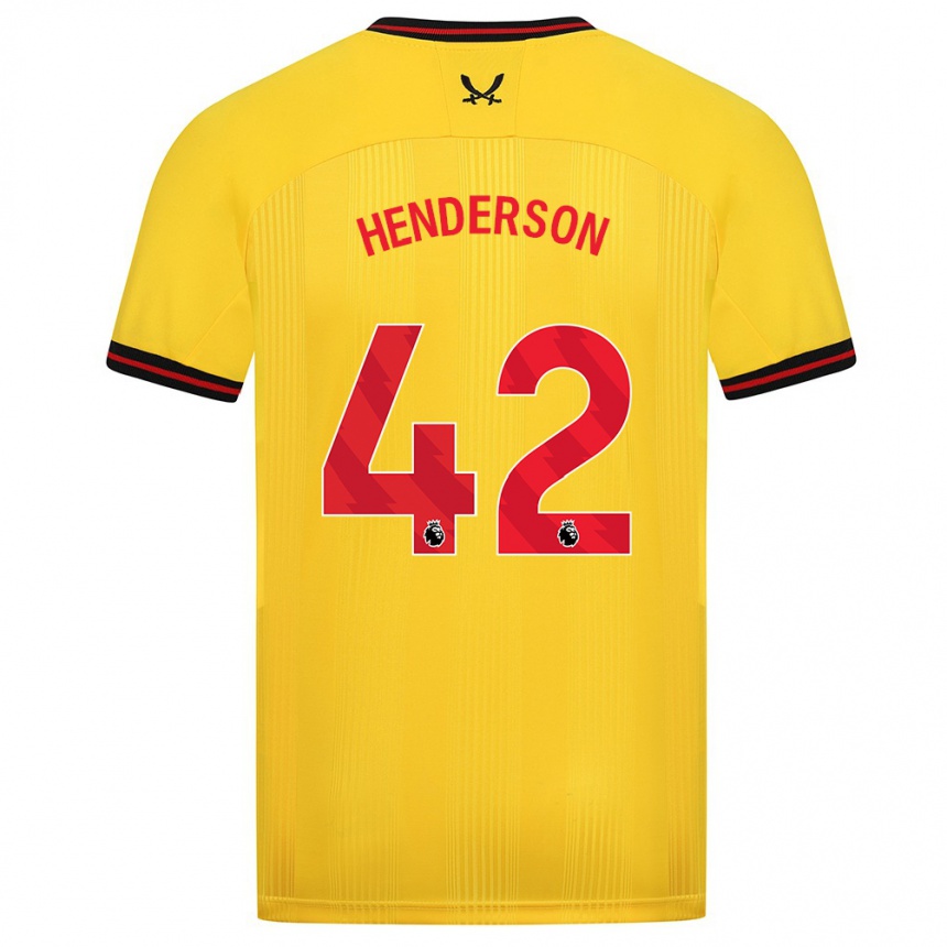 Niño Fútbol Camiseta Peyton Henderson #42 Amarillo 2ª Equipación 2023/24 Perú