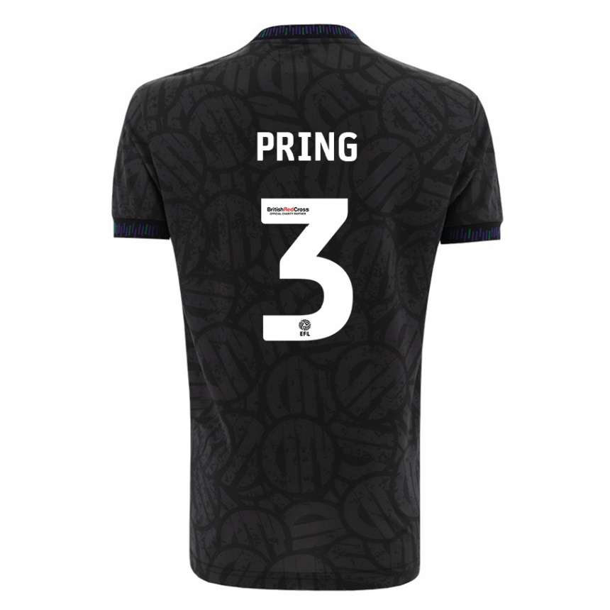 Niño Fútbol Camiseta Cameron Pring #3 Negro 2ª Equipación 2023/24 Perú